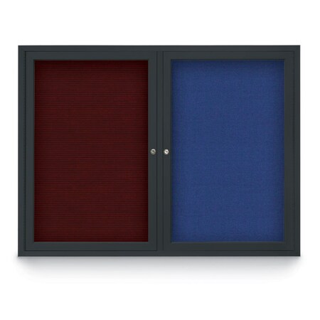 United Visual Products Decor Wood Combo Board, 36"x24", Light Oak/White Porcelain & Amethyst UV702DEFAB-LTOAK-WHTPORC-AMETHY